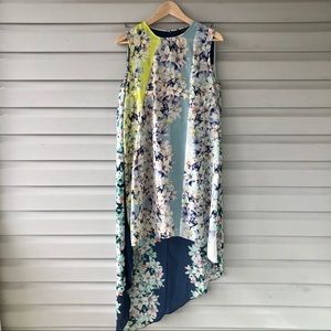 BCBG Helene Sleeveless Print-Blocked Dress